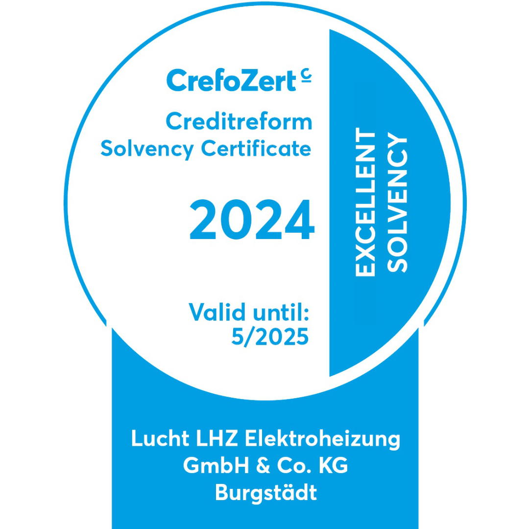 Crefozert 2024 for excellent credit rating for Lucht LHZ: manufacturer of electric radiators